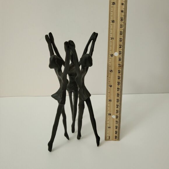 Metal Iron Ballet Dancers Sculpture Ornament High Quality Desk Figurine Black - Picture 4 of 7